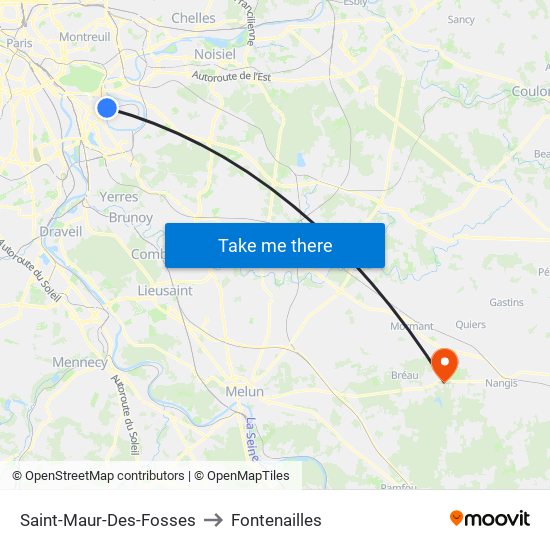 Saint-Maur-Des-Fosses to Fontenailles map