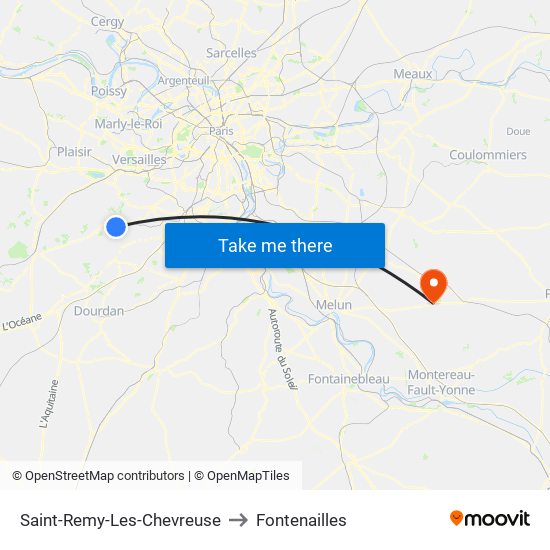 Saint-Remy-Les-Chevreuse to Fontenailles map