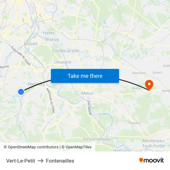 Vert-Le-Petit to Fontenailles map