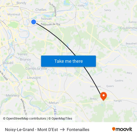 Noisy-Le-Grand - Mont D'Est to Fontenailles map