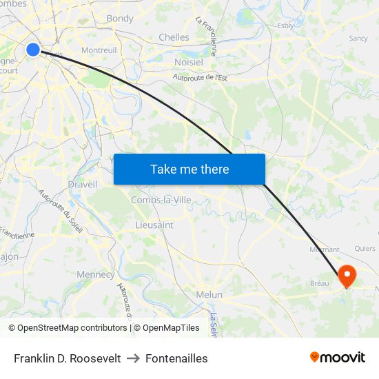 Franklin D. Roosevelt to Fontenailles map