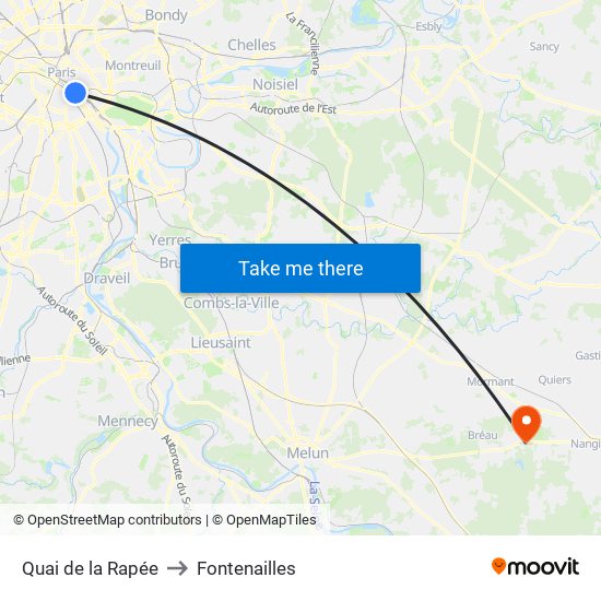 Quai de la Rapée to Fontenailles map