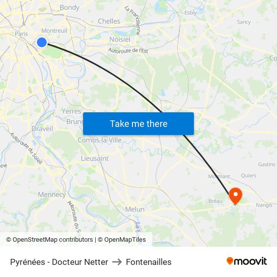 Pyrénées - Docteur Netter to Fontenailles map