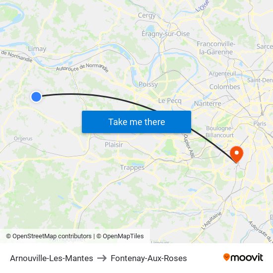Arnouville-Les-Mantes to Fontenay-Aux-Roses map