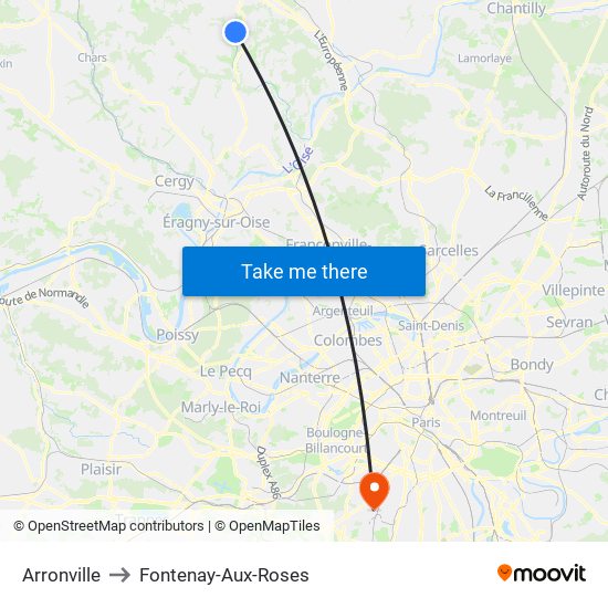 Arronville to Fontenay-Aux-Roses map