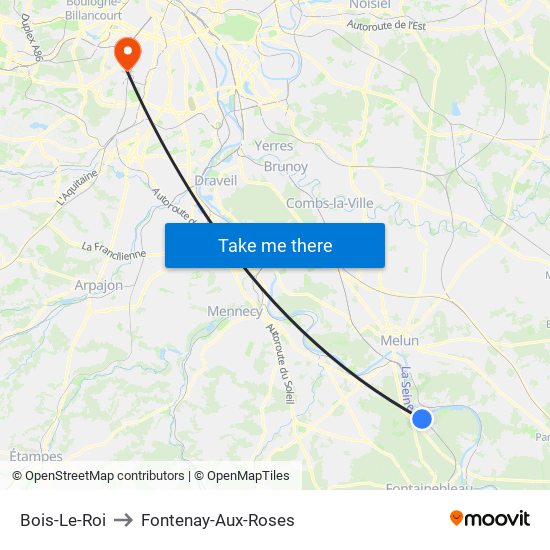 Bois-Le-Roi to Fontenay-Aux-Roses map