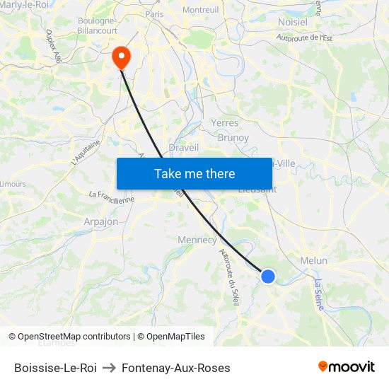 Boissise-Le-Roi to Fontenay-Aux-Roses map