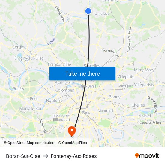 Boran-Sur-Oise to Fontenay-Aux-Roses map