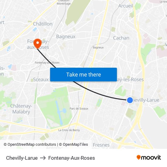 Chevilly-Larue to Fontenay-Aux-Roses map