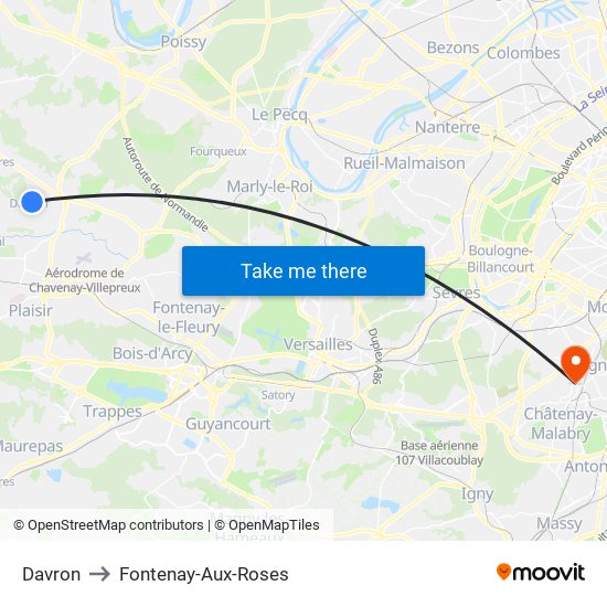 Davron to Fontenay-Aux-Roses map