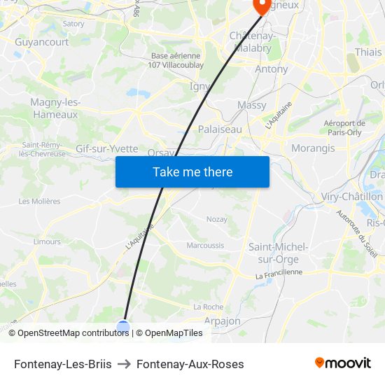 Fontenay-Les-Briis to Fontenay-Aux-Roses map