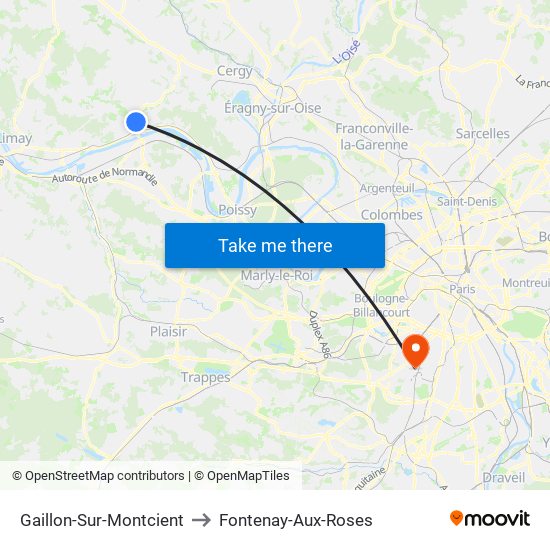 Gaillon-Sur-Montcient to Fontenay-Aux-Roses map