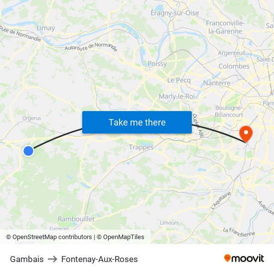 Gambais to Fontenay-Aux-Roses map