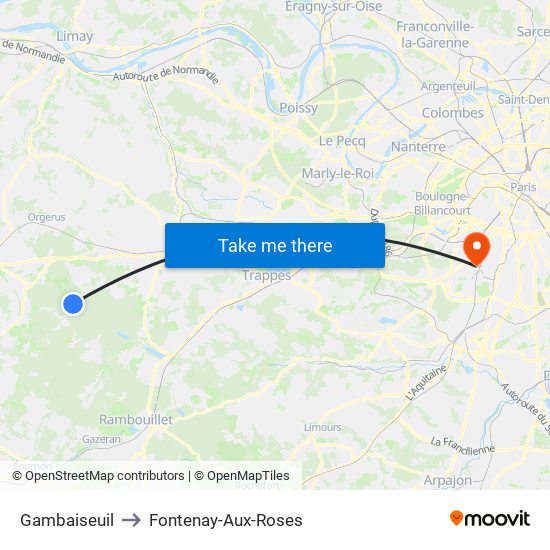 Gambaiseuil to Fontenay-Aux-Roses map