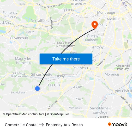 Gometz-Le-Chatel to Fontenay-Aux-Roses map