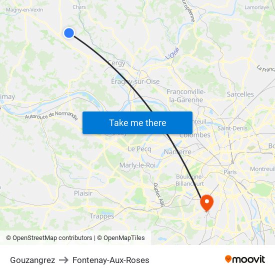 Gouzangrez to Fontenay-Aux-Roses map