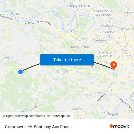 Grosrouvre to Fontenay-Aux-Roses map