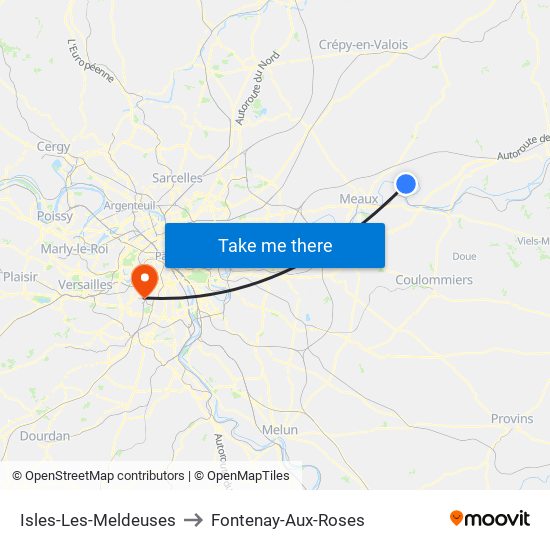 Isles-Les-Meldeuses to Fontenay-Aux-Roses map