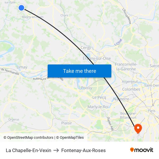 La Chapelle-En-Vexin to Fontenay-Aux-Roses map