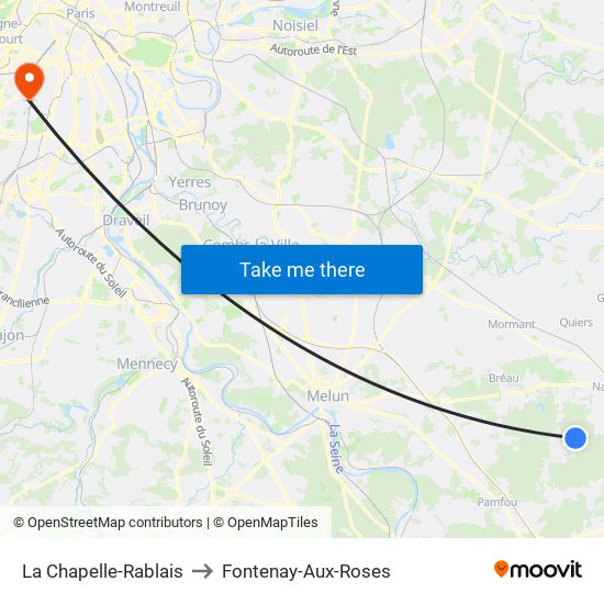 La Chapelle-Rablais to Fontenay-Aux-Roses map