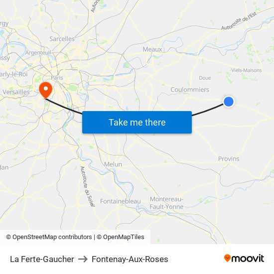 La Ferte-Gaucher to Fontenay-Aux-Roses map