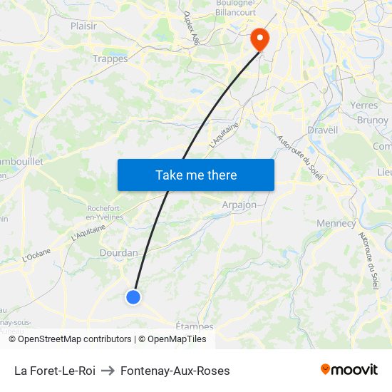 La Foret-Le-Roi to Fontenay-Aux-Roses map
