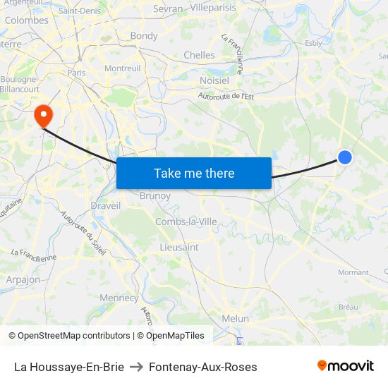 La Houssaye-En-Brie to Fontenay-Aux-Roses map