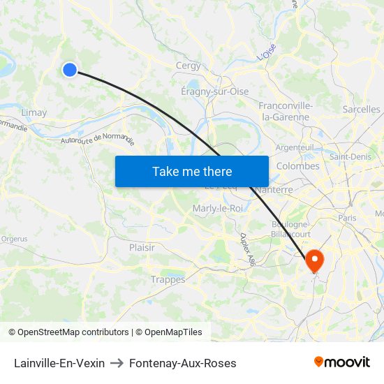 Lainville-En-Vexin to Fontenay-Aux-Roses map