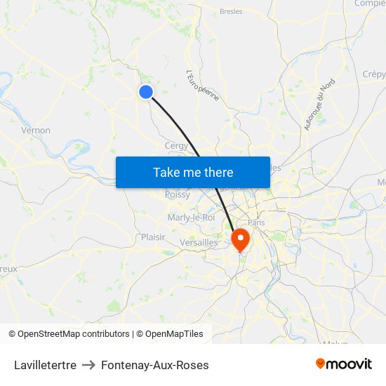 Lavilletertre to Fontenay-Aux-Roses map