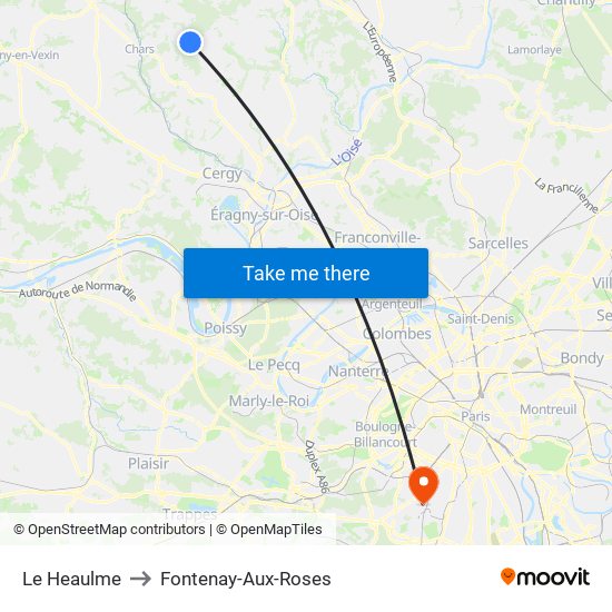 Le Heaulme to Fontenay-Aux-Roses map