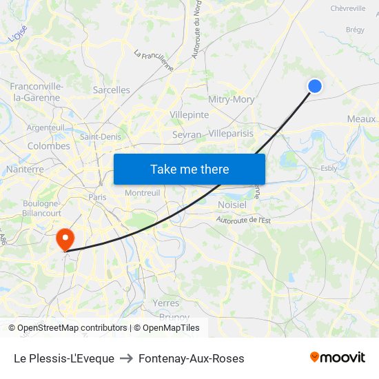 Le Plessis-L'Eveque to Fontenay-Aux-Roses map