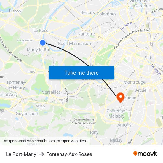 Le Port-Marly to Fontenay-Aux-Roses map