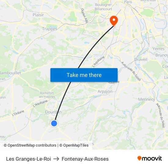 Les Granges-Le-Roi to Fontenay-Aux-Roses map