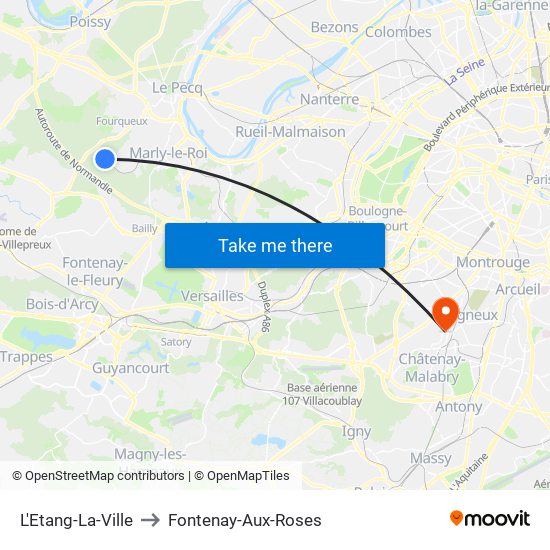 L'Etang-La-Ville to Fontenay-Aux-Roses map