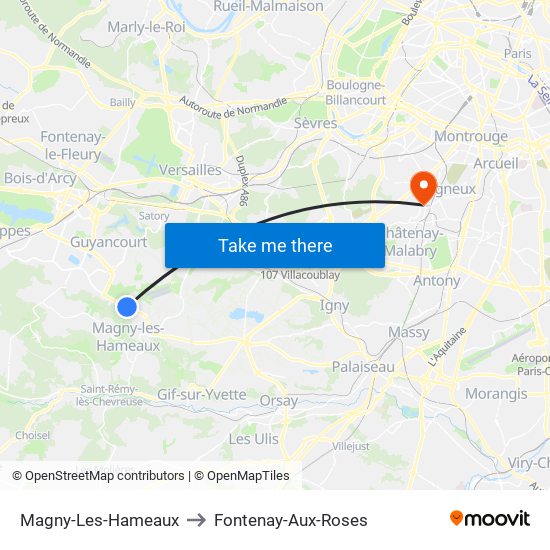 Magny-Les-Hameaux to Fontenay-Aux-Roses map
