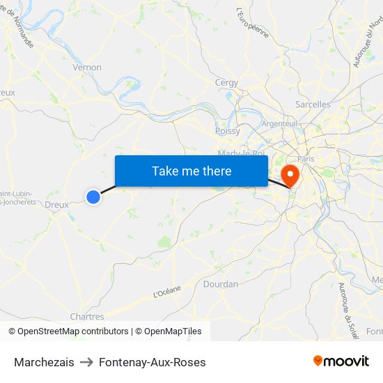 Marchezais to Fontenay-Aux-Roses map