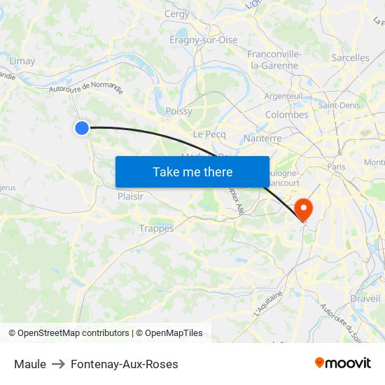 Maule to Fontenay-Aux-Roses map