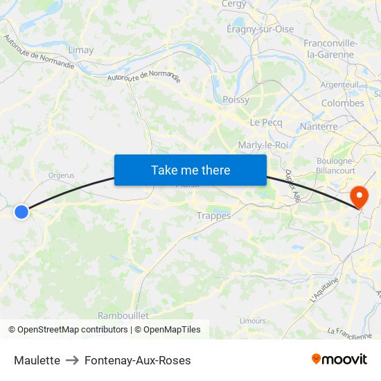 Maulette to Fontenay-Aux-Roses map
