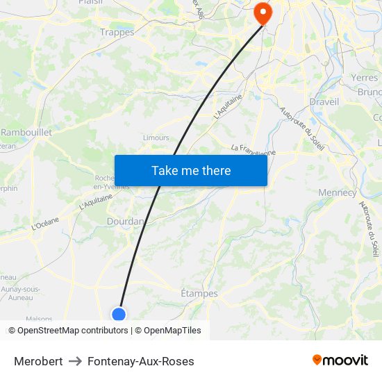 Merobert to Fontenay-Aux-Roses map