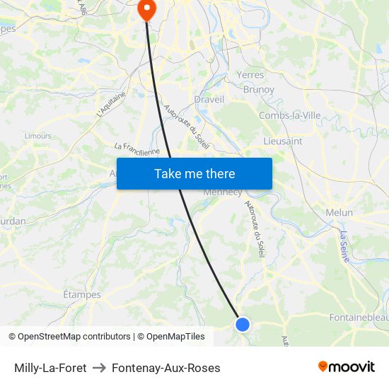 Milly-La-Foret to Fontenay-Aux-Roses map