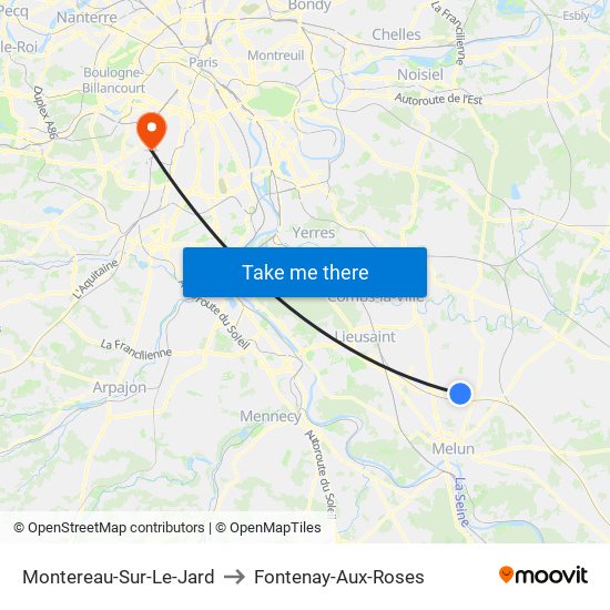 Montereau-Sur-Le-Jard to Fontenay-Aux-Roses map