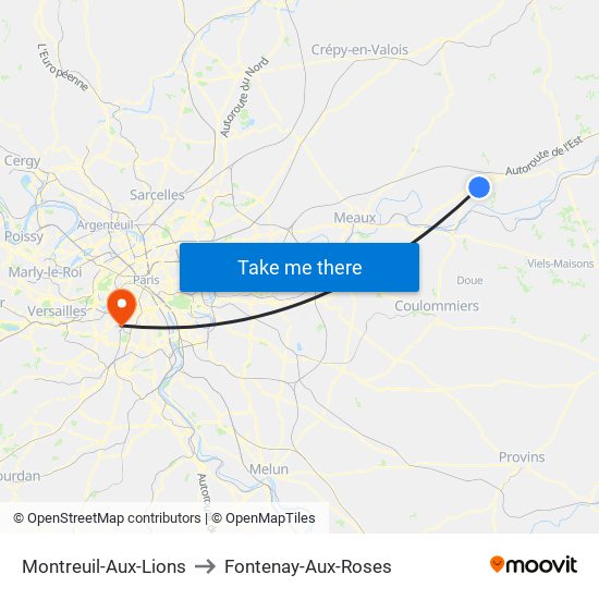 Montreuil-Aux-Lions to Fontenay-Aux-Roses map