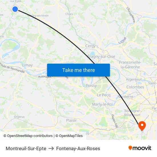 Montreuil-Sur-Epte to Fontenay-Aux-Roses map
