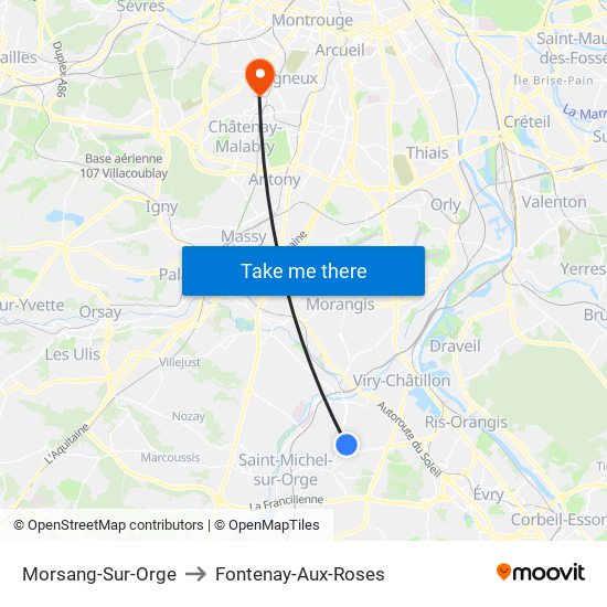 Morsang-Sur-Orge to Fontenay-Aux-Roses map