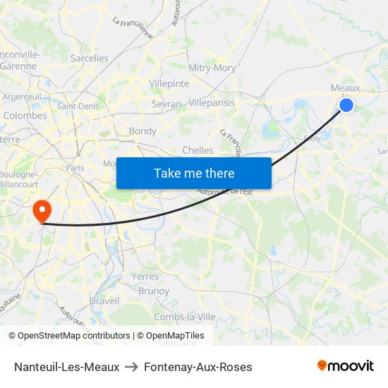 Nanteuil-Les-Meaux to Fontenay-Aux-Roses map