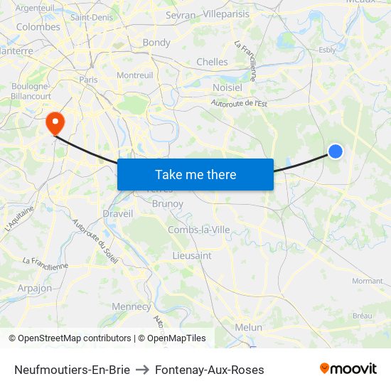 Neufmoutiers-En-Brie to Fontenay-Aux-Roses map