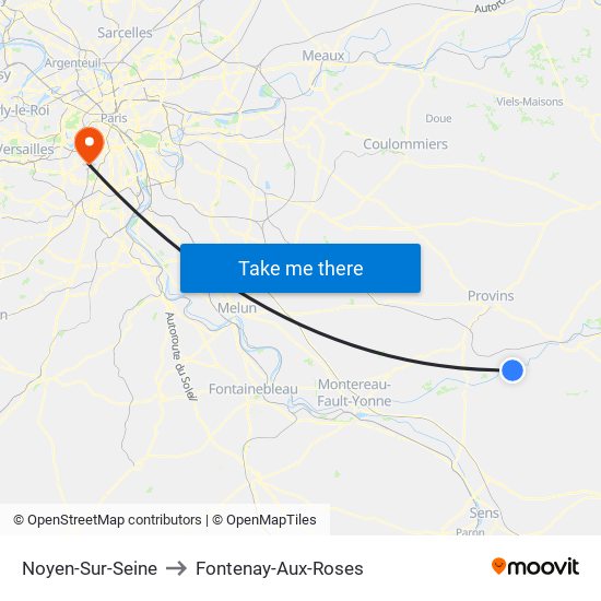 Noyen-Sur-Seine to Fontenay-Aux-Roses map
