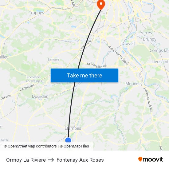 Ormoy-La-Riviere to Fontenay-Aux-Roses map