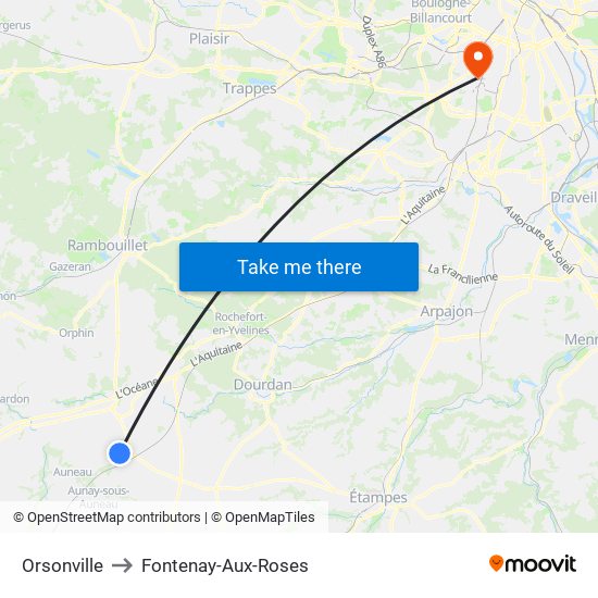 Orsonville to Fontenay-Aux-Roses map