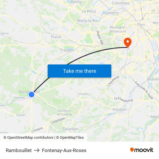 Rambouillet to Fontenay-Aux-Roses map